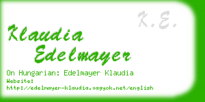 klaudia edelmayer business card